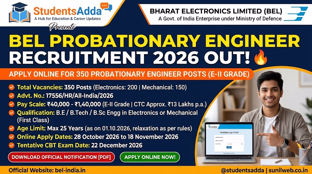 BEL Probationary Engineer Recruitment 2026