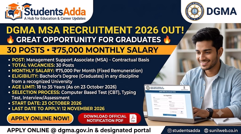 DGMA MSA Recruitment 2026