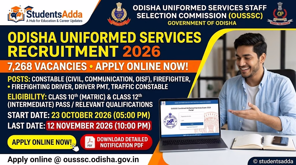 Odisha Uniformed Services Recruitment 2026