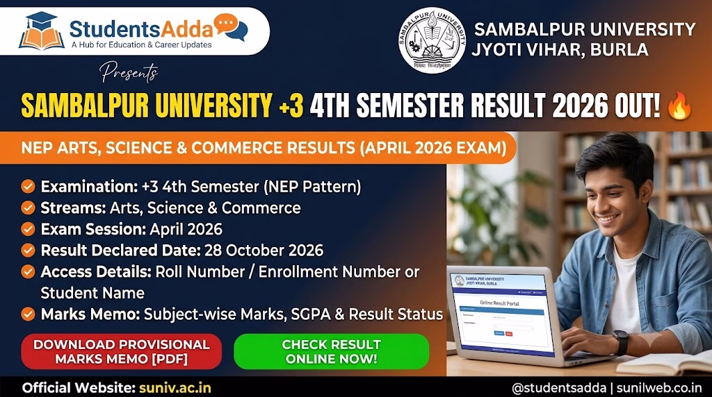 Sambalpur University 4th Semester Result 2026