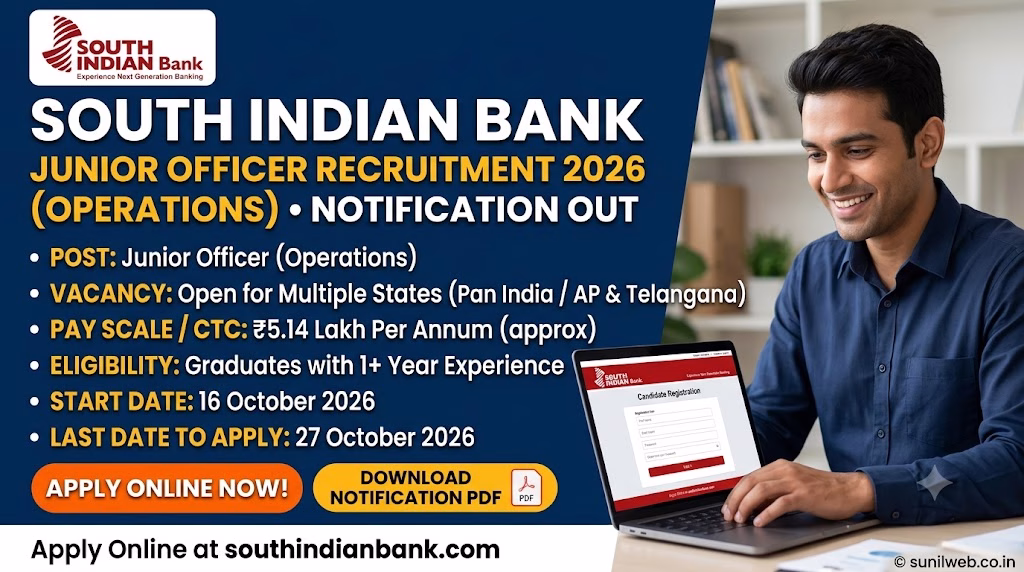 South Indian Bank Junior Officer (Operations) Recruitment 2026