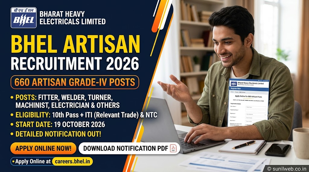 BHEL Artisan Recruitment 2026 Notification Out – Apply Online for 660 Posts